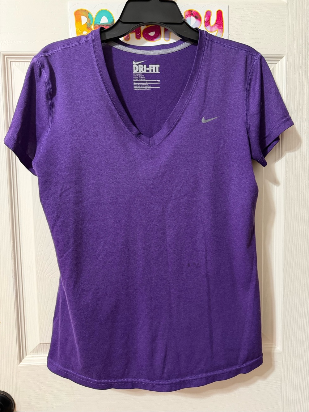 Nike Purple Dri-FIT V-Neck Short Sleeve Tee
